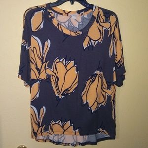 Charcoal and peach super soft blouse